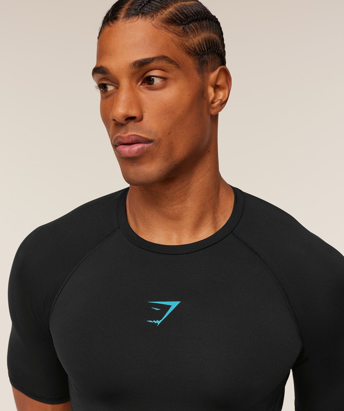Gymshark Element Baselayer Tee - Black/Brand Blue