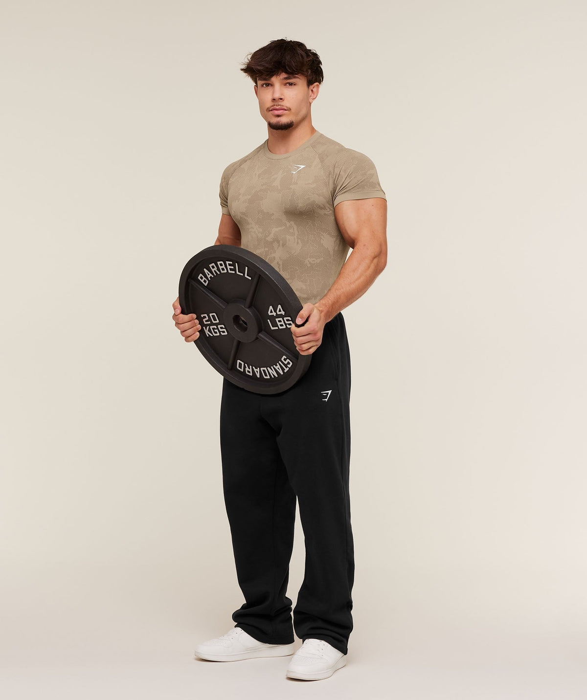 Gymshark Geo Seamless Tee - Cement Brown/Soul Brown