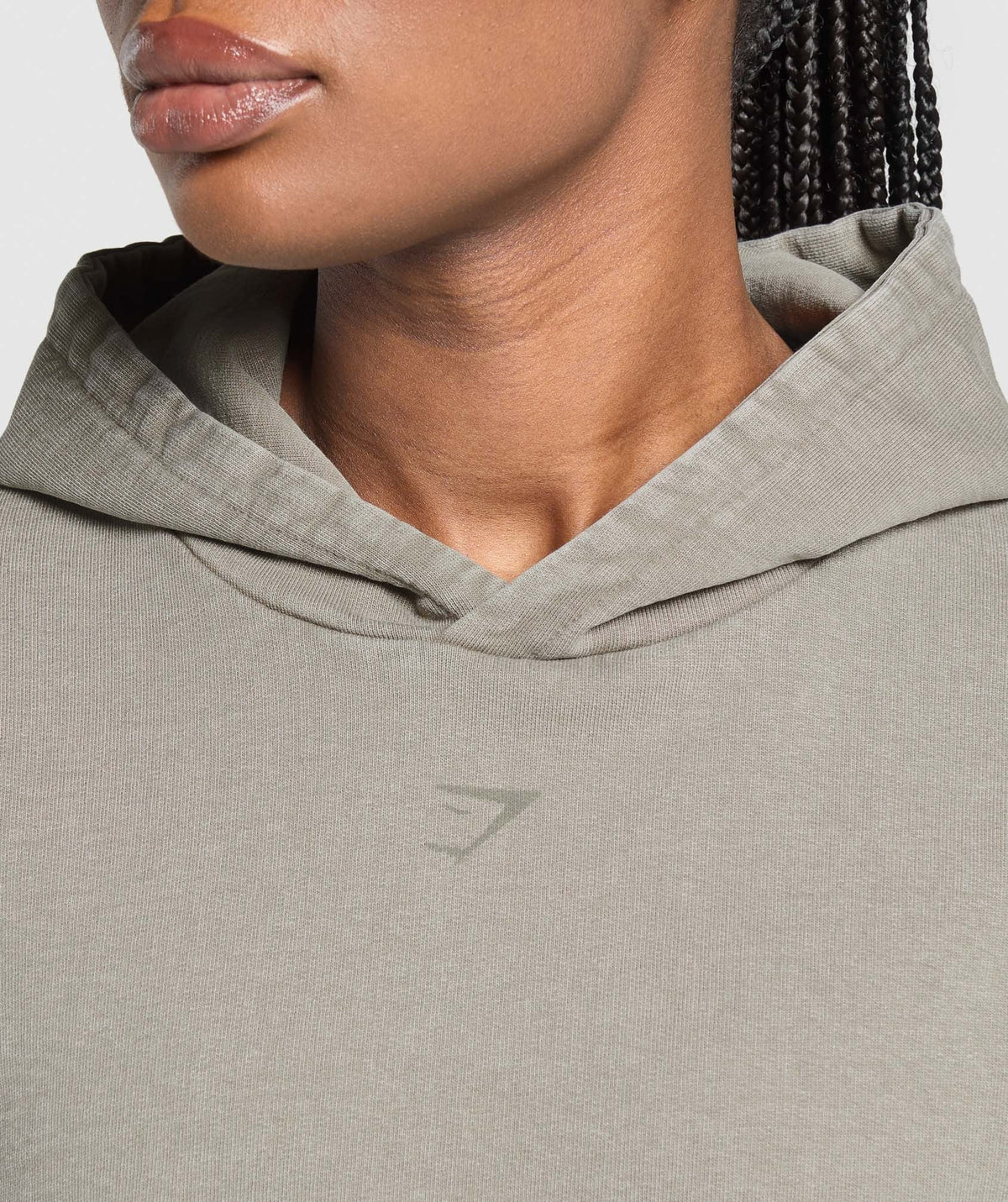 Gymshark 66 Washed Graphic Oversized Hoodie - Linen Brown/Wash