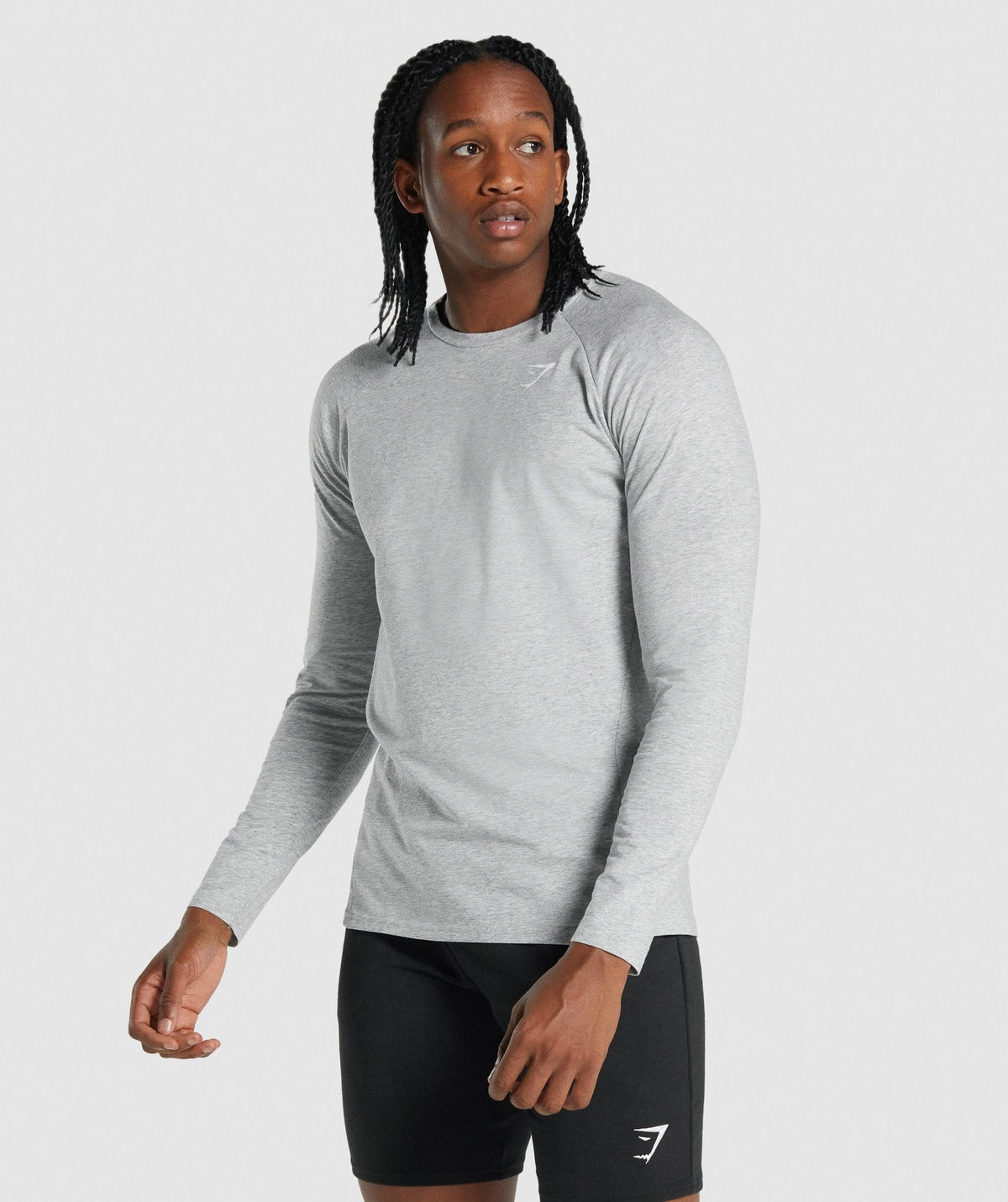 Gymshark Critical 2.0 Long Sleeve Tee - Light Grey Marl