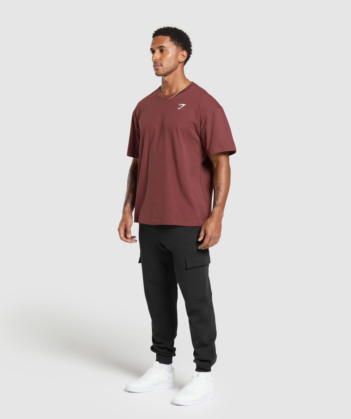 Gymshark Essential Short Sleeve Tee - Burgundy Brown